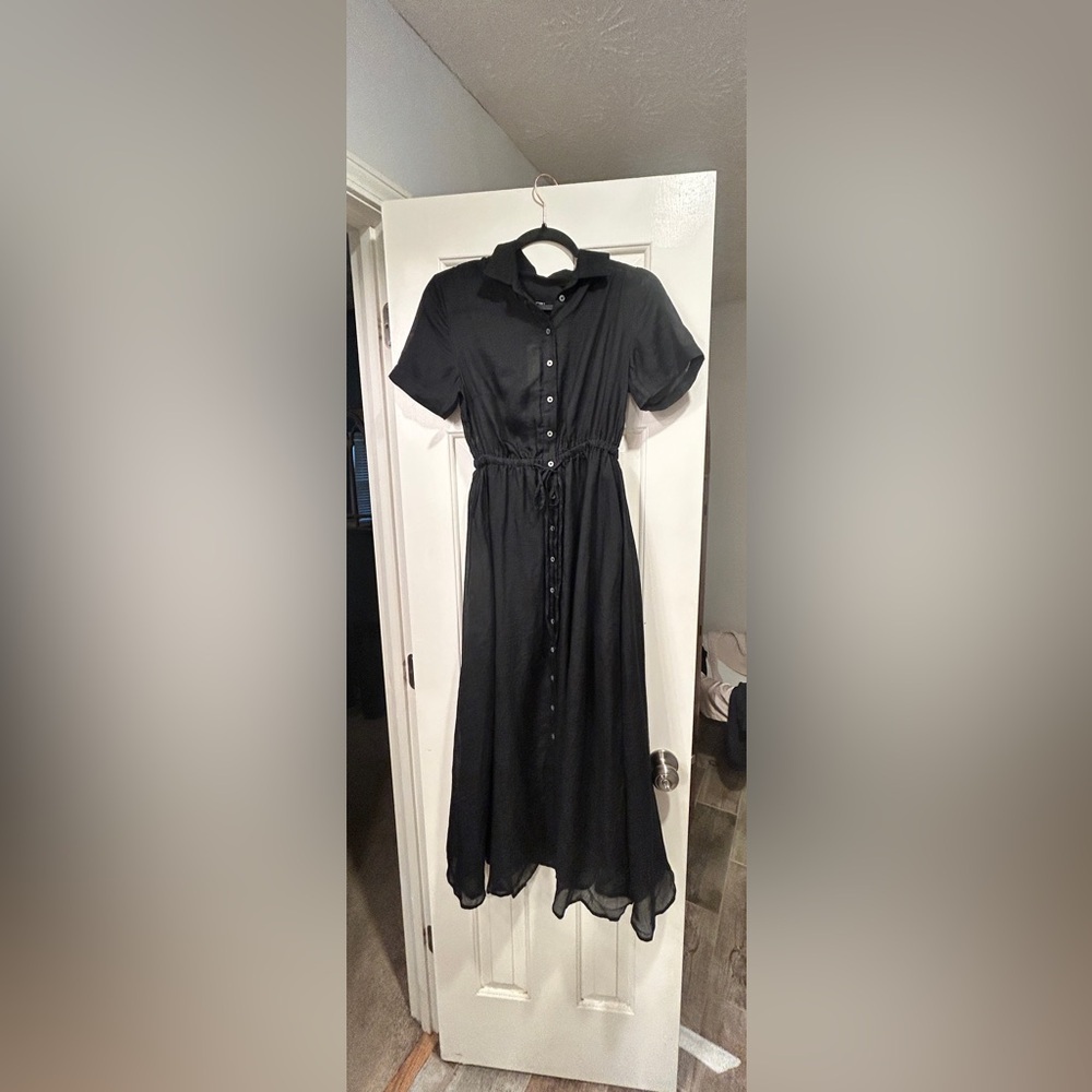 NWT J. Crew Black Cerise Shirt Dress $188 Size 0 - Picture 3 of 10
